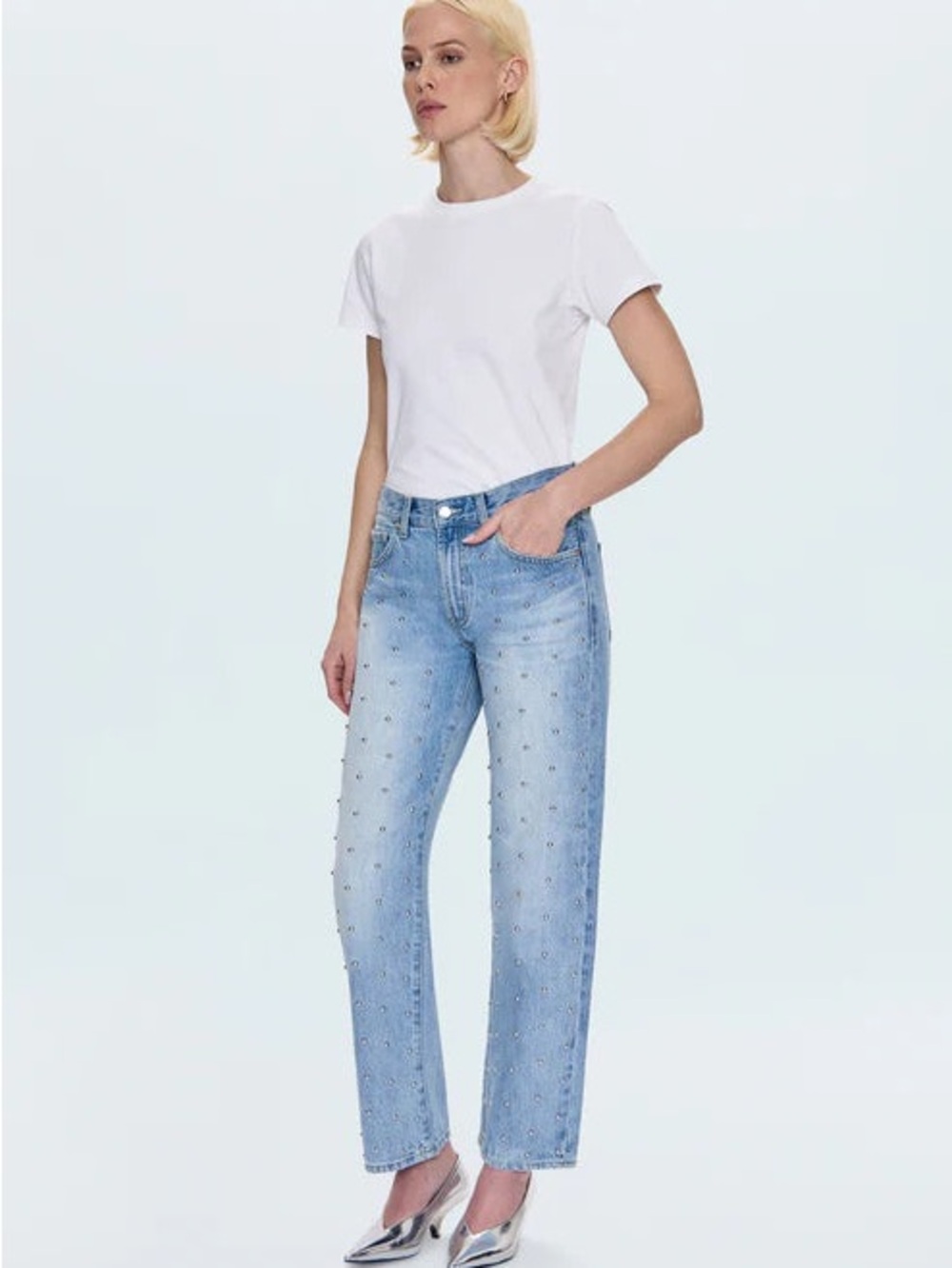 Pistola - Lexi Mid Rise Bowed Straight Jean - Picture 4 of 10